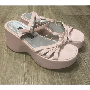 No Boundaries Y2K Style Baby Pink Chunky Sandal 8 Strappy